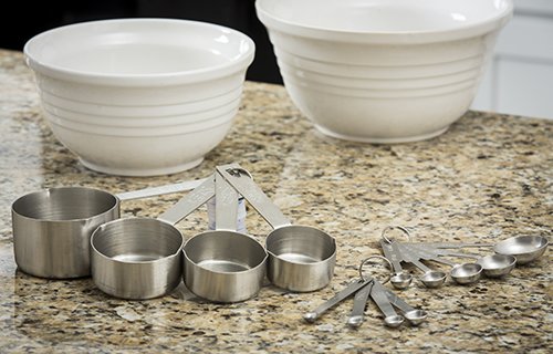 TableCraft Bakers Dozen Measuring Set Includes Measuring Spoons, Measuring Cups and Spice Spoons Silver