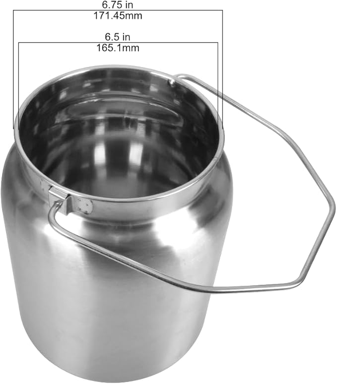 Lindy's Stainless Steel Seamless 2-Gallon Milk Jug, Milk Can, Milk Pail, Anti-Leak Liquid Storage Container with Tight Lid and Long Swivel Handle