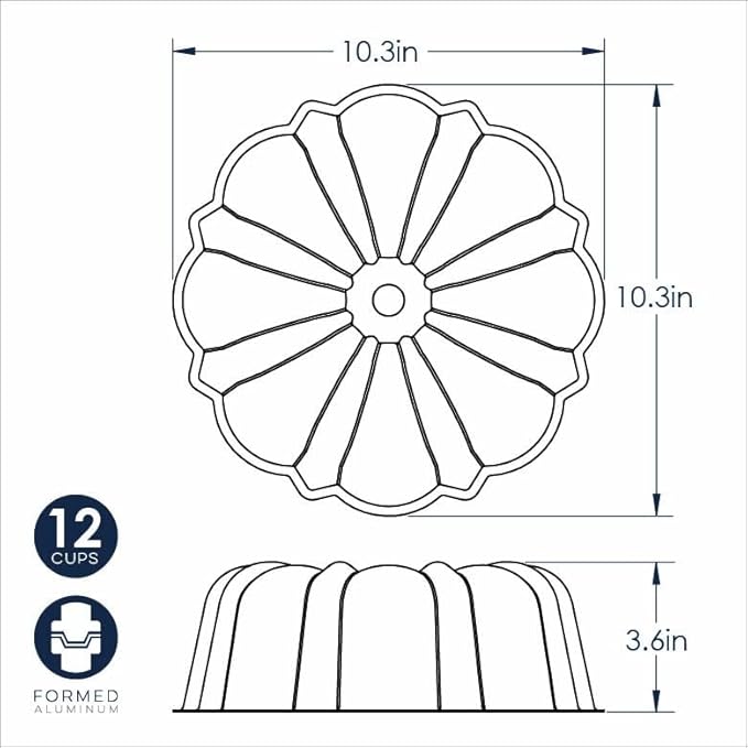 Nordic Ware Formed Bundt, 12 Cup, Glacier White