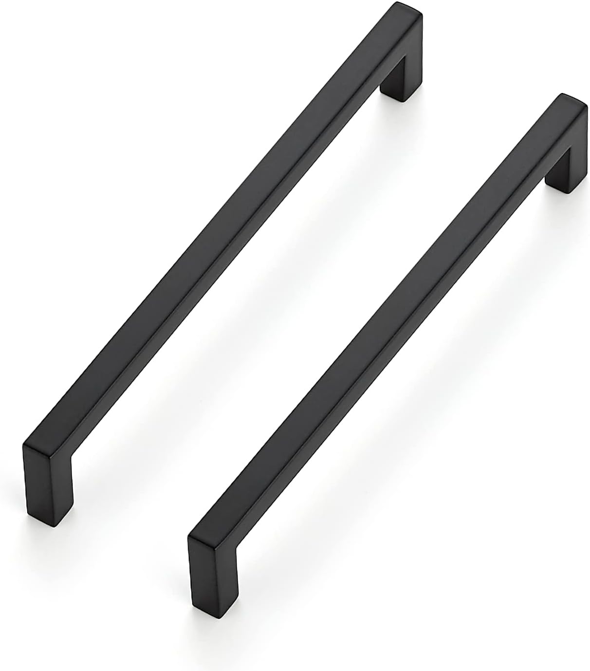 Ravinte 15 Pack Solid 6-1/4 Inch Center to Center Slim Square Bar Drawer Handles - Cabinet Hardware Pulls in Matte Black for Kitchen and Drawers