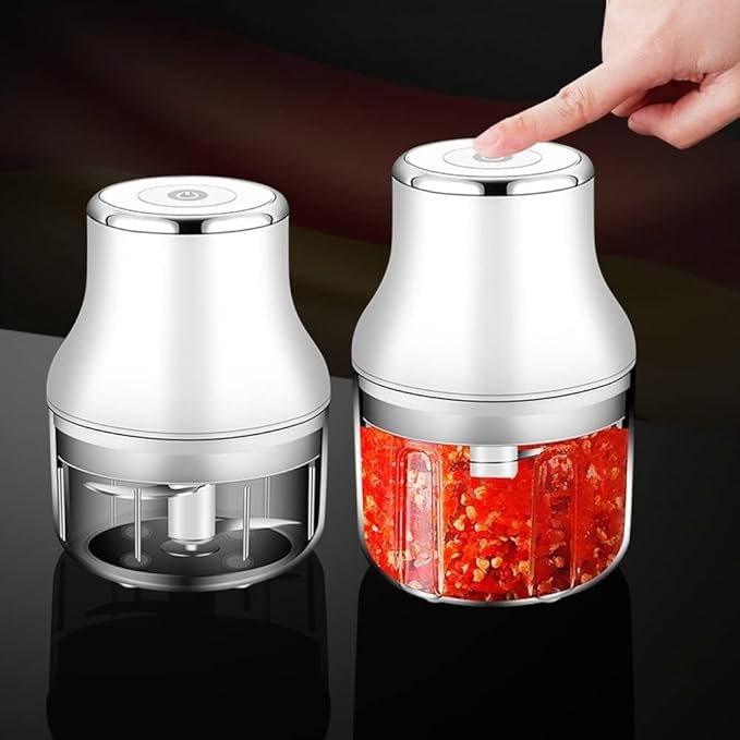 Electric Garlic Chopper, Mini Portable Food Chopper for Garlic Onion, USB Chargable Powerful Vegetable Chopper Garlic Mincer Garlic Press Small Food Processor for Veggie Meat (Size : Small)