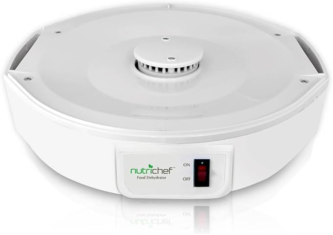 Electric Food Dehydrator Machine, Multi-Tier Kitchen Food Appliances, High-Heat Circulations- NutriChef PKFD12 & Nesco LM-2-6 13.5" Snackmaster Clean-A-Screen Food Dehydrators, 2 Count, White