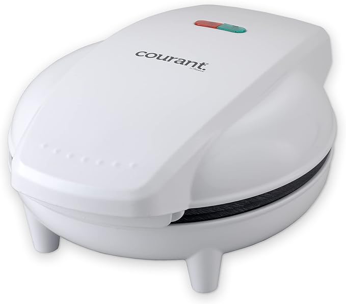 Courant 7" Travel Pizza Maker Plus, Indoor Electric Grill, Nonstick Pan for Pizzas, Quesadillas, Nachos and more, Personal Pizza Machine for Delicious Meals, White