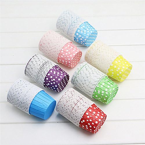 500-Pack Random Colorful Baking Cup, Dots/Stripes, Standard