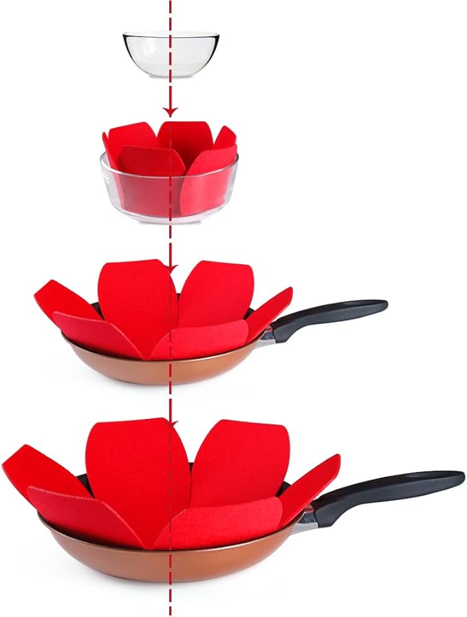 BYKITCHEN Larger & Thicker Pan Protectors, Set of 12 and 3 Different Sizes, Felt Pot Pan Separators, Pot Dividers Savers for Stacking and Protecting Your Cookware