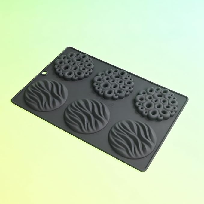 Silicone Mold, 6-Cavity Chocolate Mousse Cake Molds, Baking Mould for Desserts, Pastry, Candy, Non-Stick Food Grade Silicone Baking Pan (C_ Round)