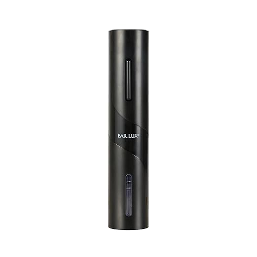 Restaurantware Electric Wine Opener 1 Count 1.9 x 1.9 x 9.1 Inches Battery Operated Plastic Corkscrew With Foil Cutter Compact Black Design For Quick One-Touch Uncorking