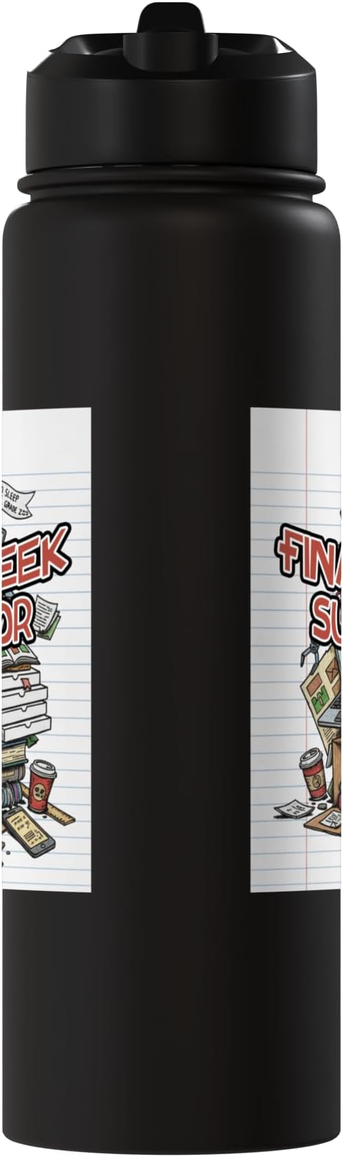 Cafeteria Critic - Student Lunch School Humor Food Chaos Stainless Steel Insulated Water Bottle