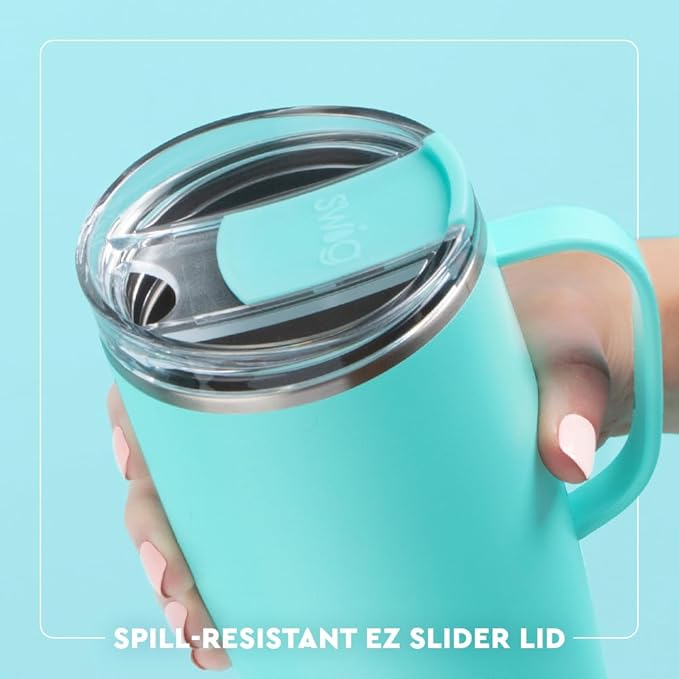 Swig Life 22oz Travel Mug, Insulated Tumbler with Handle and Lid, Travel Coffee Mug, Cup Holder Friendly, Stainless Steel 22 oz Tumbler, Reusable Insulated with Lid (Lemon Meringue)