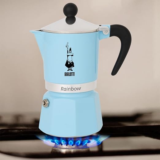 Bialetti 5043 Rainbow Espresso Maker, Light Blue