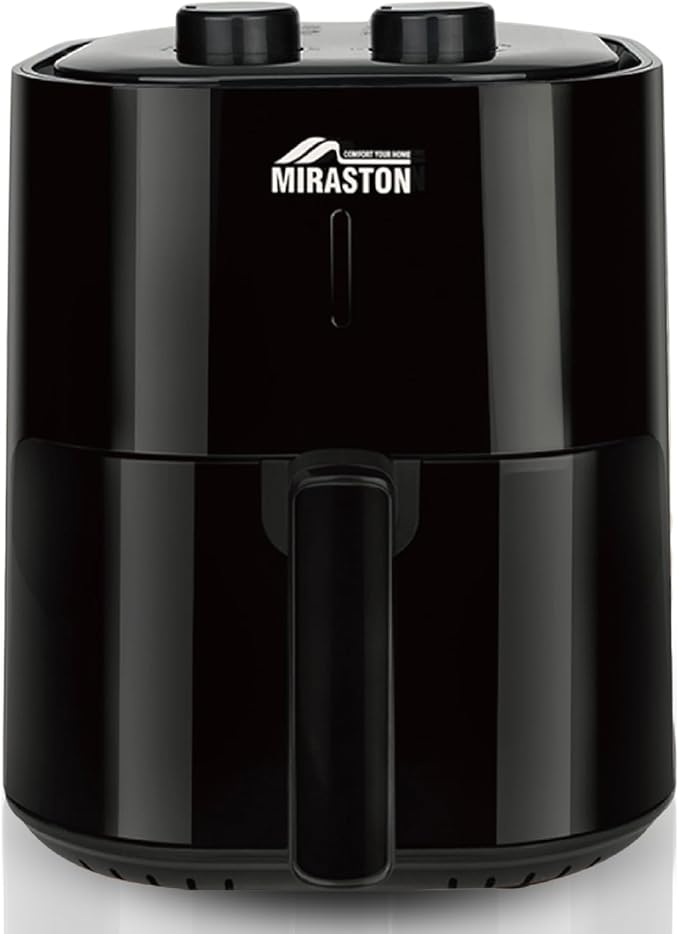 4.5QT Air Fryer, Classic Black Dials Control for Small Place Dorm Apartment Office, Easy Cooking for Breakfast, Dinner, Snacks, Nonstick Square Basket, Dishwasher Safe, Fit for 1-3 People