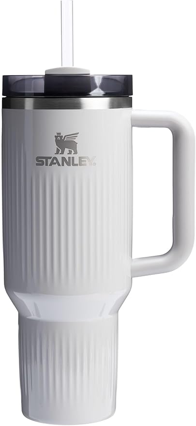 STANLEY Quencher H2.0 Tumbler with Handle and Straw 40 oz | Flowstate 3-Position Lid | Cup Holder Compatible for Travel | Insulated Stainless Steel Cup | BPA-Free | Fluted Ash Gloss