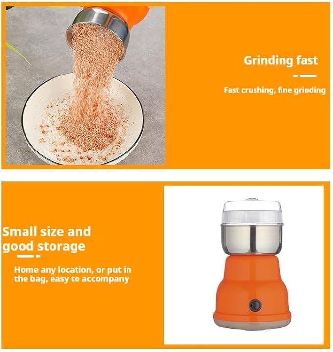 Kitchen Grinder | 500W Electric Mill | Grinds Spices, Nuts, Grains, Coffee | 1 Stainless Steel Blade | Wet & Dry Use