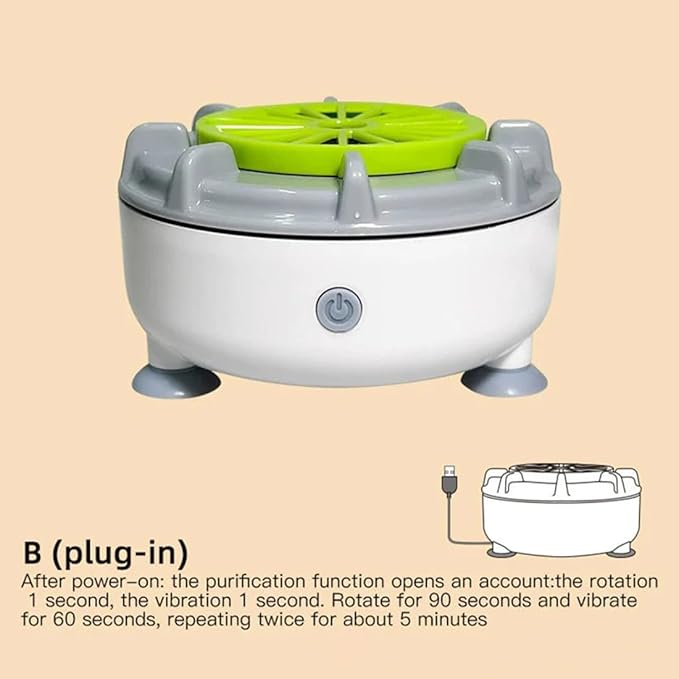 Efficient Portable Fruit and Vegetable Washers, Fruit and Vegetable Cleaning Machine, Electric Fruit Cleaner for Washing Fruits, Vegetables, Grain, Meat, Water-Proof & Wireless Charging (B)