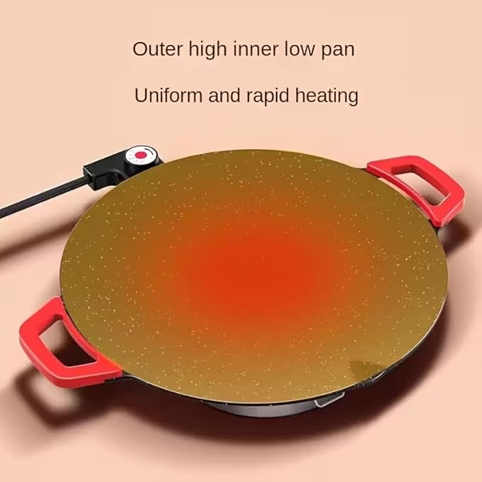 Smokeless Indoor Electric Grill & Nonstick Griddle – Compact, Fast-Heating Tabletop Grill for Steaks, Burgers, Pancakes, BBQ, and Everyday Indoor Cooking (Shallow)