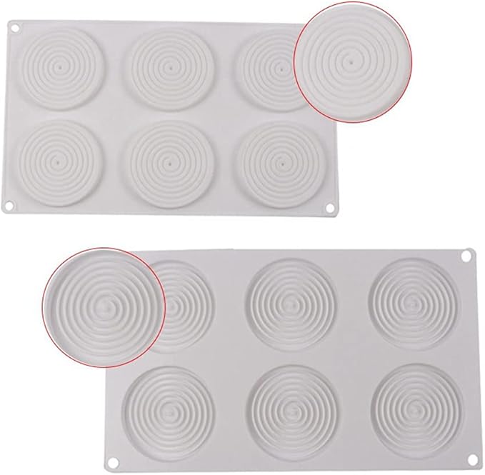 6 Holes Spiral Shape Silicone Mold 3D Cake Moulds Mousse for Ice Creams Chocolate Pastry Bakeware Dessert Art Pan