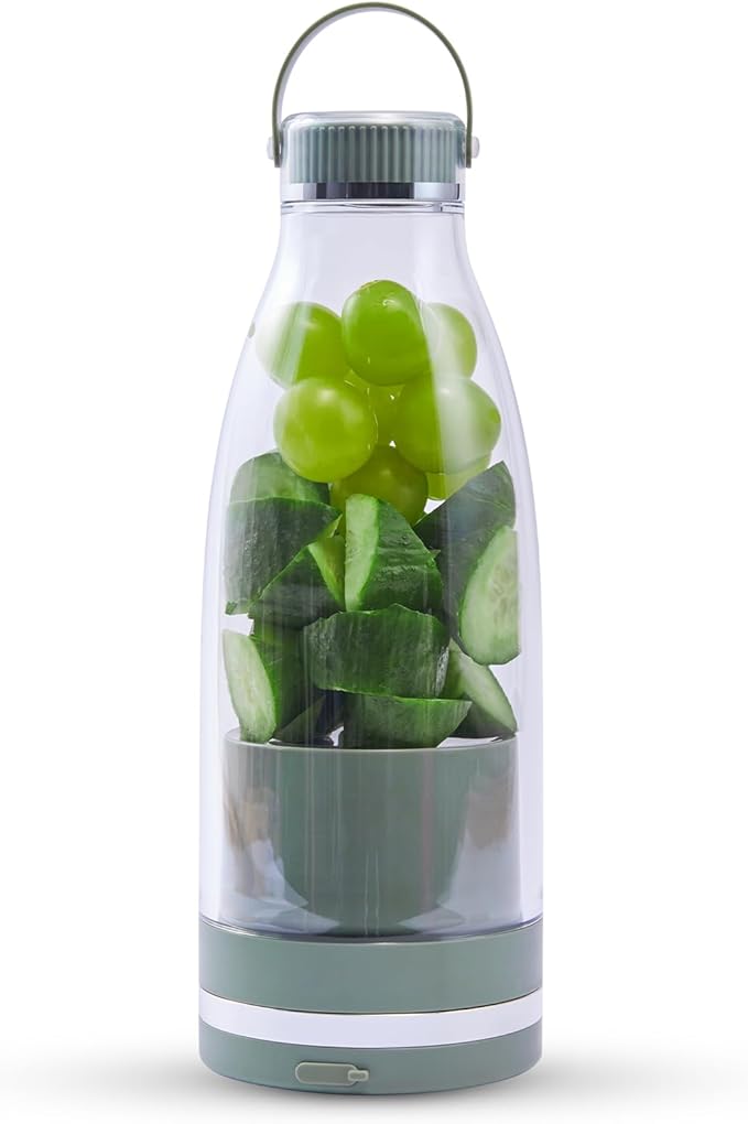 Smoothie Blender Personal Size Juicer 17oz Big Capacity USB-C Rechargeable (Dark Green)