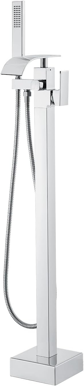 VEVOR Freestanding Bathtub Faucet, Floor Mount, Freestanding Tub Filler, Shower Mixer Taps, Two Water Modes, 360° Swivel Spout, for Bathing & Showering Pet Bathing Cleaning Drains Toilet Flushing