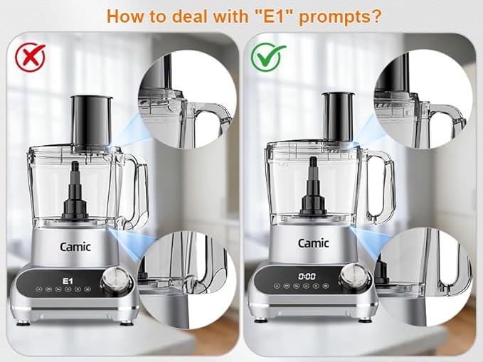 Camic Blender & Food Processor Combo,6 Functions for Smoothies,Chopping,Slicing,Shredding,Grinding,Dough,72-oz.Blender Pitche,64-oz. Processor Bowl,To-Go Cup,Grinder Cup