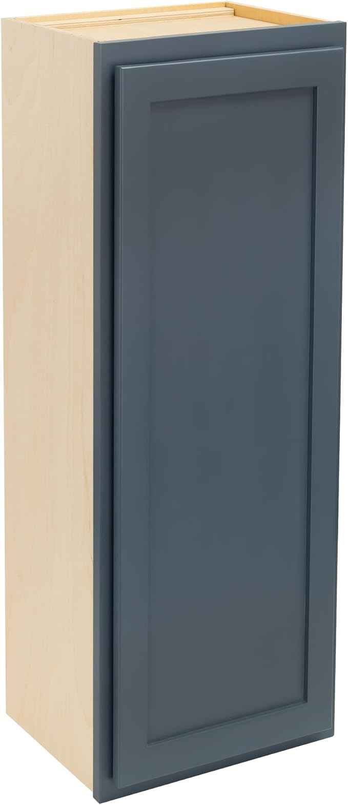 Quicklock RTA (Ready-to-Assemble) 42" Tall Wall Kitchen Cabinets - Shaker Style | 100% Hardwood | Made in America | Soft Close Hardware (Needlepoint Navy, 12''D x 12''W x 42''H)