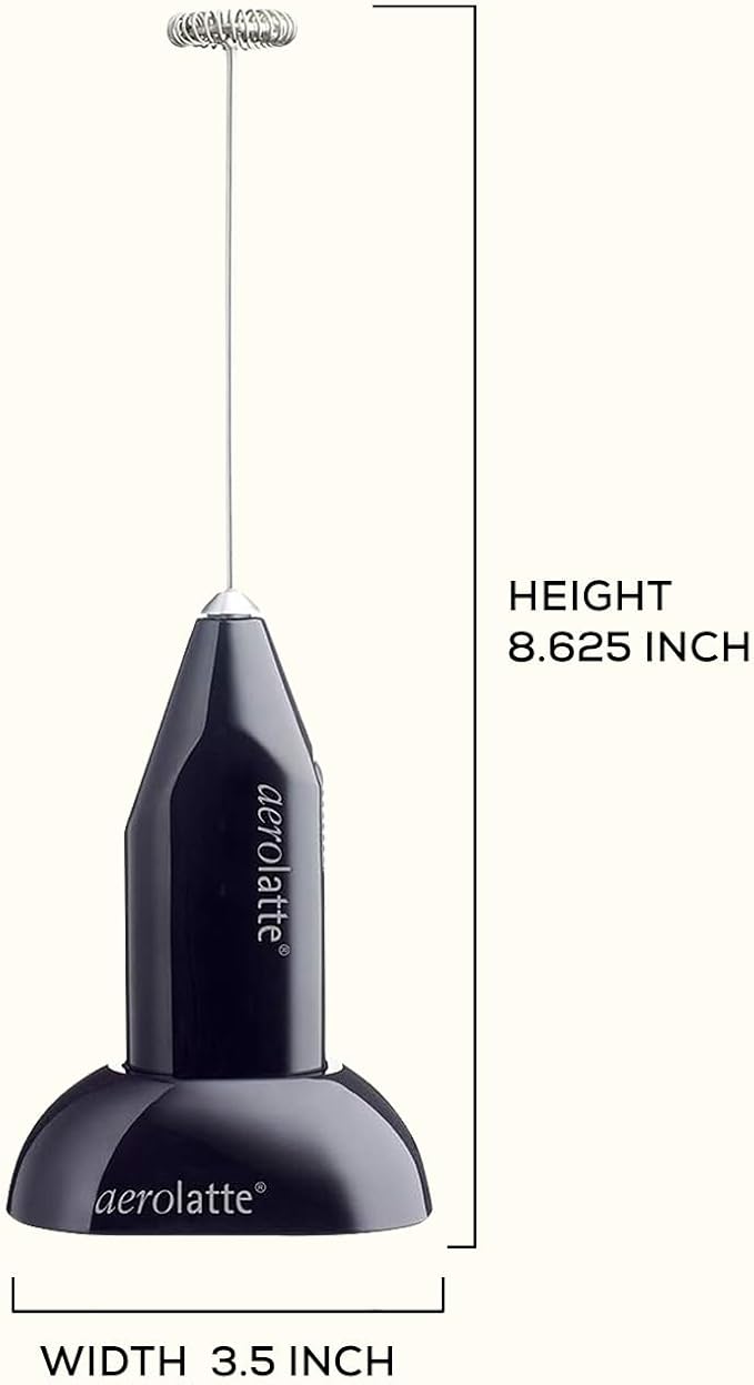 Aerolatte Milk Frother with Counter Stand, The Original Steam-Free Frother, Black