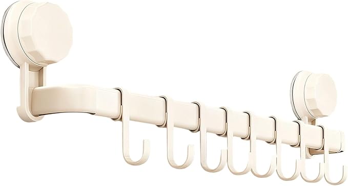 2026 Upgrad Wall Hooks Rack, Space Saving Utensil Holder for Kitchen Bathroom, No Drilling Wall Mounted Accessory Hanger, Kitchen Rail for Hanging Cooking Utensils Mugs Spoons (White_D)
