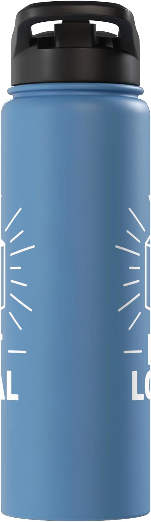 Funny Eat Local Milk Carton Minimalist Saying Stainless Steel Insulated Water Bottle
