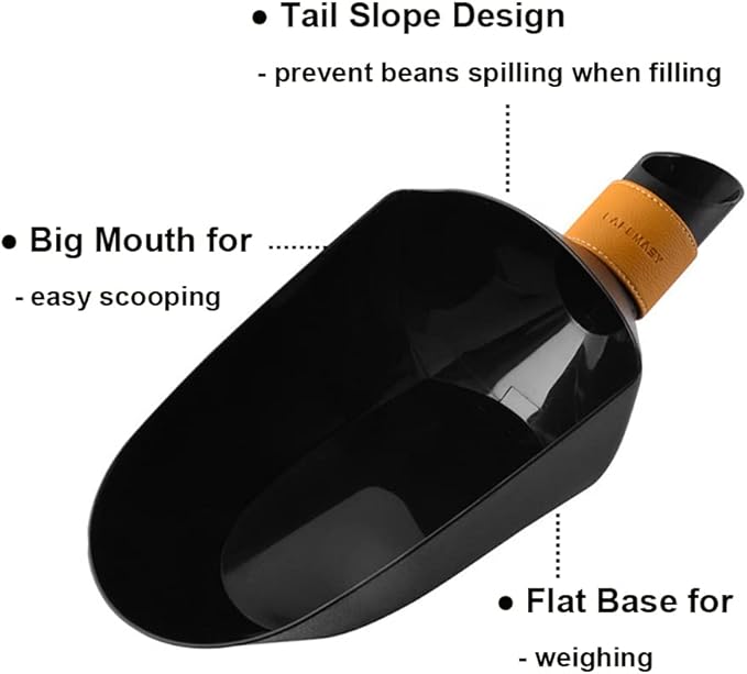 CAFEMASY Coffee Bean Shovel Scoop Commerical Coffee Beans Filling Scooper Plastic Coffee Bean Scale Measuring Scoop