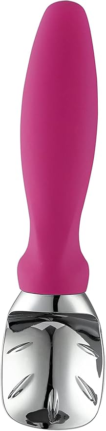 Spring Chef Heavy Duty Metal Ice Cream Scoop with Non-Slip Handle, Premium Ice Cream Spade for Frozen Yogurt, Gelato, Sorbet, Sundae, Melon, Cookie Dough - Dishwasher Safe Kitchen Tool - Magenta