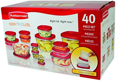 Rubbermaid Assorted Food Storage Container Set - Case of: 1; Each Pack Qty: 40; Total Items Qty: 40