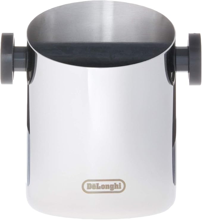 De'Longhi DLSC060 Milk Frothing Jug, 12 oz, Stainless Steel & Knock Box for Coffee & Espresso Grounds, Easy & Mess-Free Disposal of Coffee Puck