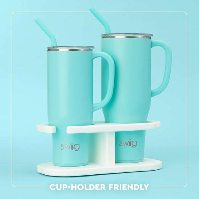 Swig Life 40oz Mega Mug, 40 oz Tumbler with Handle and Straw, Cup Holder Friendly, Dishwasher Safe, Extra Large Insulated Tumbler, Stainless Steel (Boho Desert)