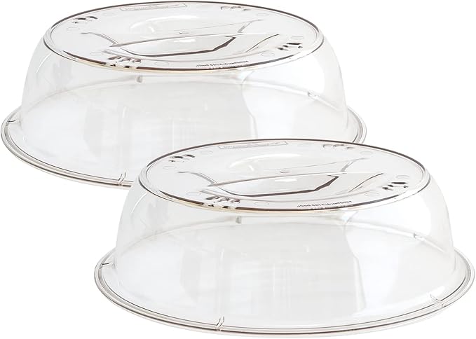 Nordic Ware Plastic Deluxe Microwave Cover, Clear (Set of 2)