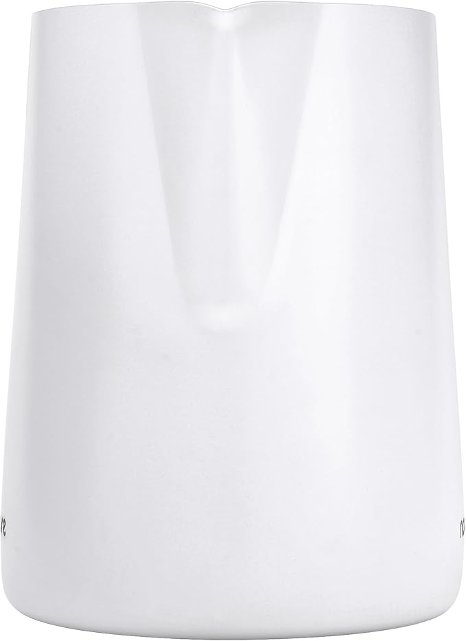 Normcore Milk Pitcher with Sharp Spout - Espresso Steaming Pitcher - Milk Frothing Jug - Espresso Barista Tool - Non-stick coating White - 20.3 oz (600 ml) (Pack of 3)