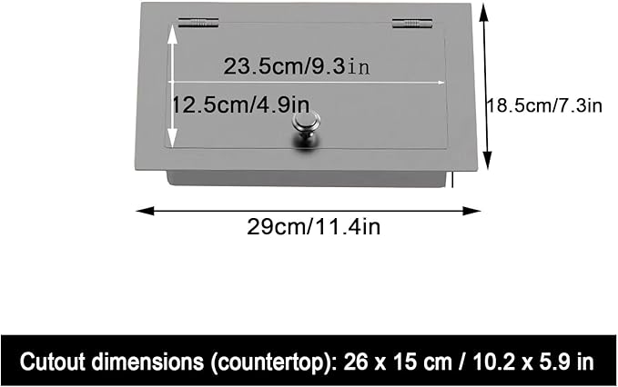 304 Stainless Steel Bin Cover, Countertop Trash can Lid, with a Central Pivot, the Lid can be Lifted, for Kitchen Cabinet, Bar & Bathroom(Gray)