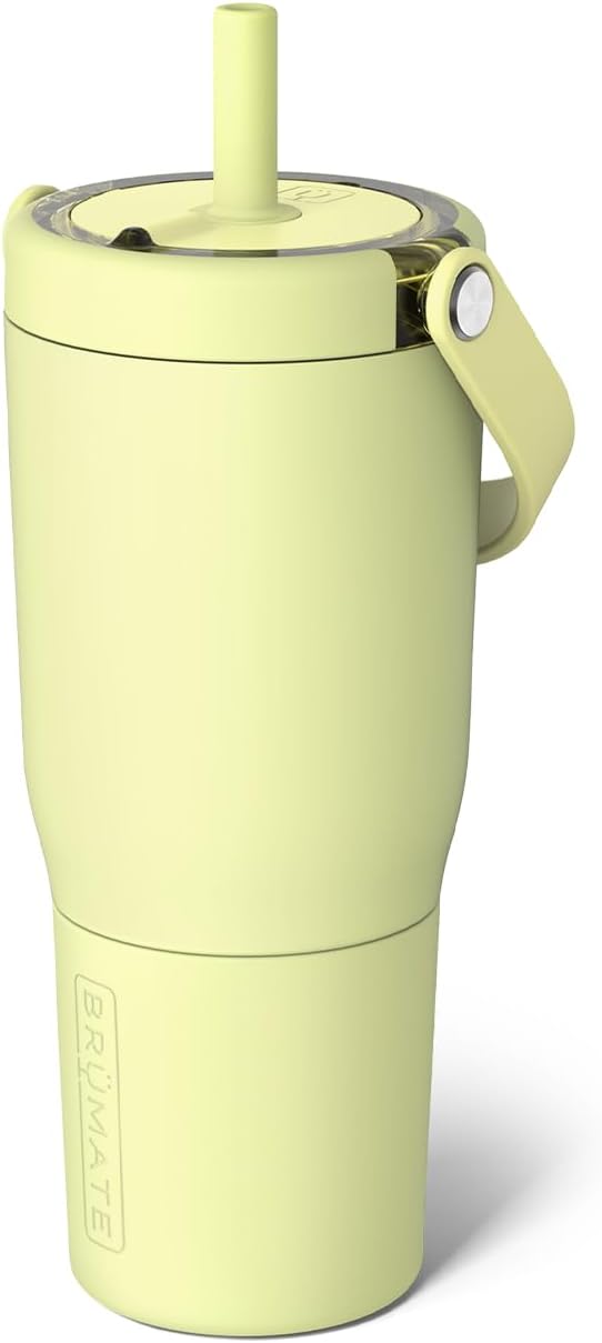 BrüMate Resa 25oz 100% Leakproof Travel Tumbler w/Handle & Straw | Flexible SoftSip Straw | Silicone Sleeve for Durability | Stainless Steel | Cup Holder & Travel Friendly Water Bottle (Prickly Pear)