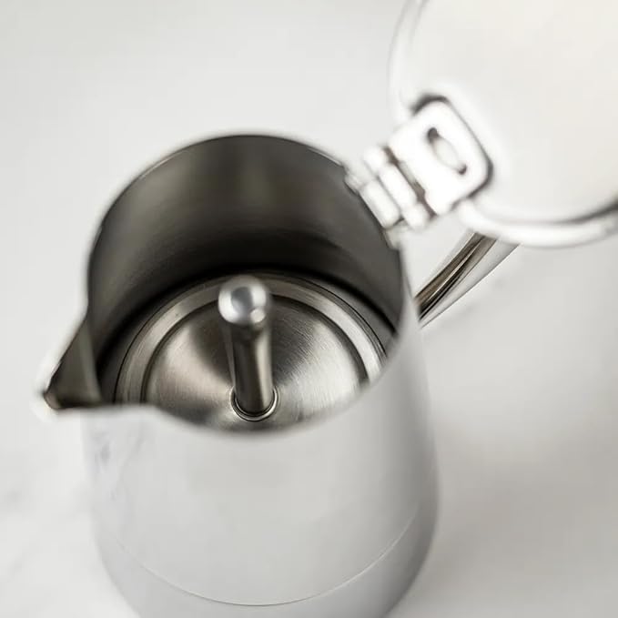 Cuisinox Roma Stovetop Espresso Maker COF-10R, Stainless Steel Coffee Percolator Stovetop, Heat-Resistant & Non-Reactive, 10-Cup Italian Espresso Maker Easy to Clean, Durable Stove Top Percolator