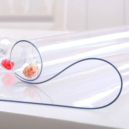 NECAUX Custom Clear Desk Cover Protector, 16 x 35.5 Inch, 1.5mm Thick Plastic Pad, Vinyl Table Cover for Computer and Writing Desk