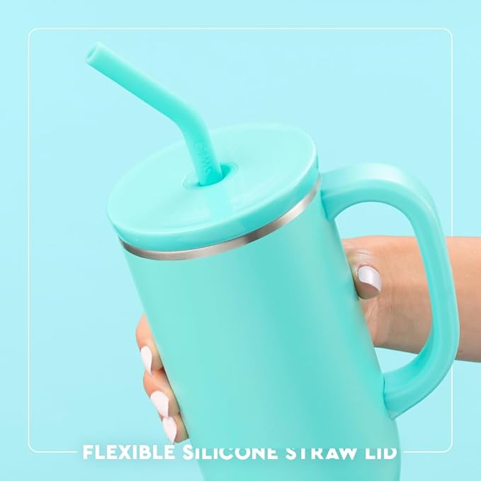 Swig Life 30oz Mega Mug, 30 oz Tumbler with Handle and Straw, Cup Holder Friendly, Dishwasher Safe, Extra Large Insulated Tumbler, Stainless Steel Water Bottle (Pickleball)