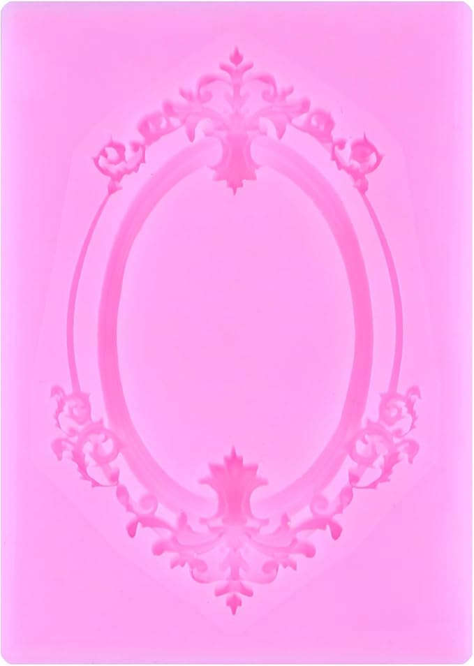 Mujiang Photo Frame Fondant Mold Picture Frames Silicone Molds Baroque Frames Mold Vintage Frame Chocolate Molds For Cake Decorating Cupcake Topper Candy Polymer Clay Gum Paste Set Of 6