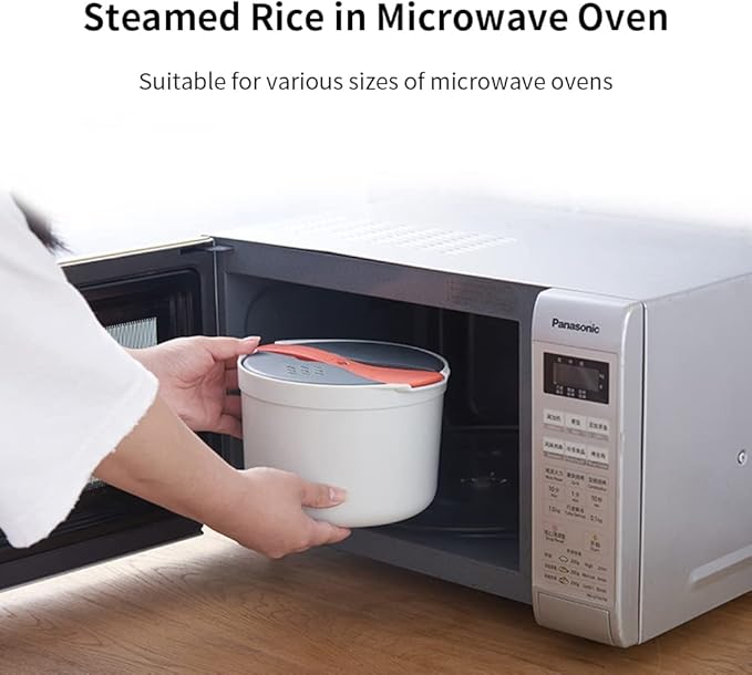 Microwave Rice Cooker, 2L Microwave Rice Steamer Pasta Cooker, Food Grade PP Microwave Rice Cooker, Strainer and Steamer Pot Set,4PCS(COLOR:orange), 22351076
