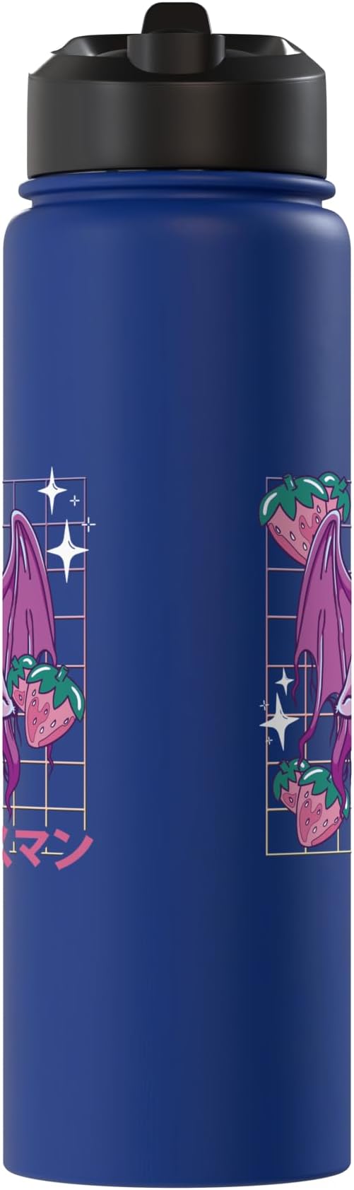 Kawaii Mothman Strawberry Milk Shake Carton Stainless Steel Insulated Water Bottle