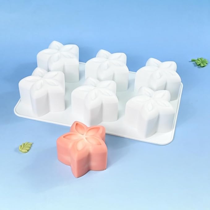 Flower Mousse Cake Mold, Food Grade Silicone Chocolate Dessert Baking Molds for Family Party Baking Pan (E_Pentagonal Flower)