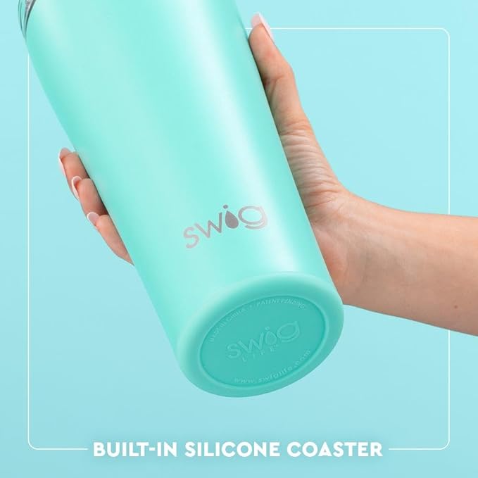 Swig Life 32oz Insulated Tumbler, Travel Coffee Tumbler with Lid, Cup Holder Friendly Travel Coffee Mug, Stainless Steel with Lid, Kentucky Derby Cups, Horse Racing (Go Baby Go)