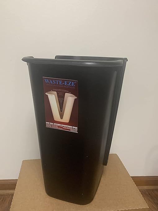 Waste-Eze; Adaptive,13 Gallon Kitchen/Office Trash Can, with Ergonomic, Easy-to-Use Design and Made in The U.S.A. - Black