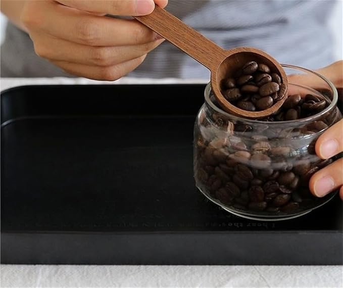 Wooden Coffee Spoon in Walnut, Coffee Scoop Measuring for Coffee Beans, Whole Beans Ground Beans or Tea, Home Kitchen Accessories, Coffee Scoop - 1 Pack, 15ml