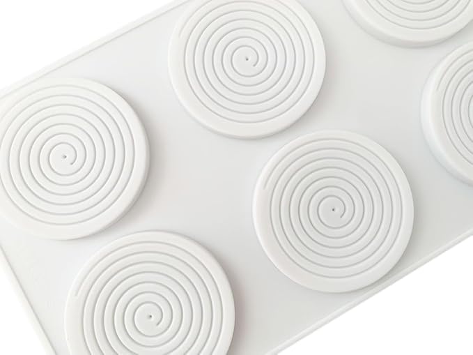 6 Holes Vortex Shape Silicone Mold for Baking Mousse Cake Ice Cream Dessert Pudding Brownie Pastry Fondant Jelly Cake Decoration Mold