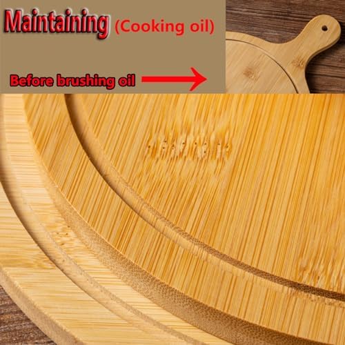 Pizza Serving Board Tray Set of 8, Wooden Lightweight Handles, Up to 13 Inches, Pizza Making Storage, Perfect for Parties and Gatherings,Light Brown,9inch