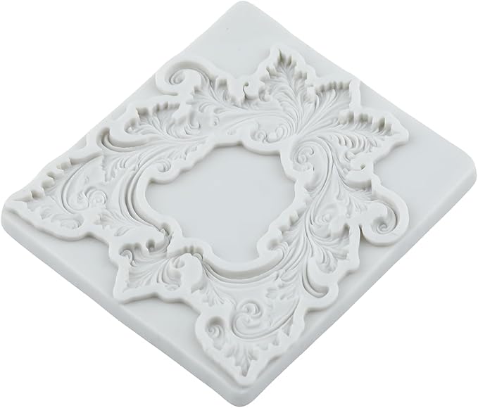 Baroque Frame Fondant Silicone Molds For Cake Decoration Cupcake Topper Candy Polymer Clay Chocolate Gum Paste Set of 4