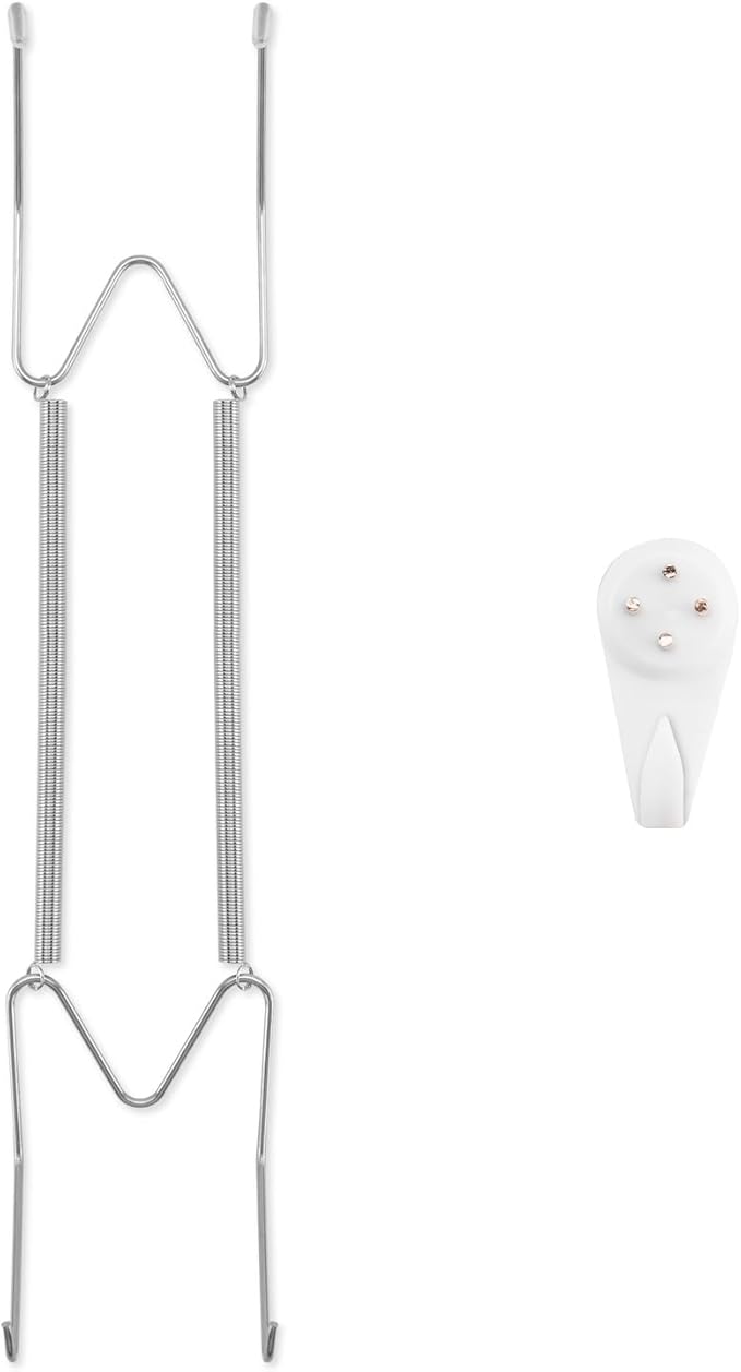 Plate Hangers for The Wall, Suitable for 10-14 inch Decorative Plate, Stainless Steel Wire Plate Holder with Wall Hooks and Rubber tip Protectors, Plate Hangers for Displaying Plates, Platter, Silver